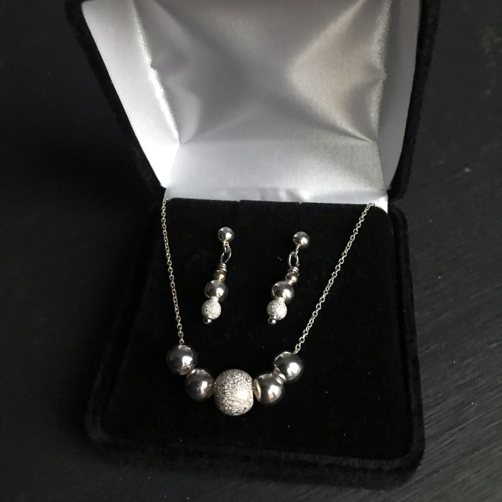Sterling Silver necklace and earrings